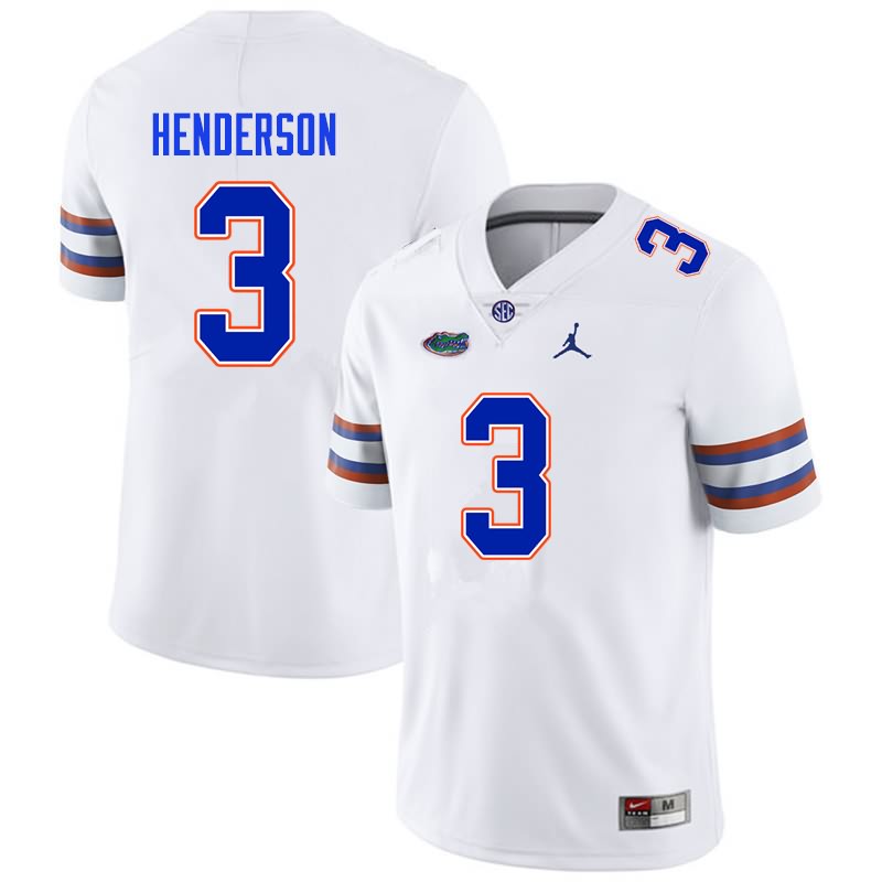 Men's NCAA Florida Gators Xzavier Henderson #3 Stitched Authentic Nike White College Football Jersey QIS1565MZ